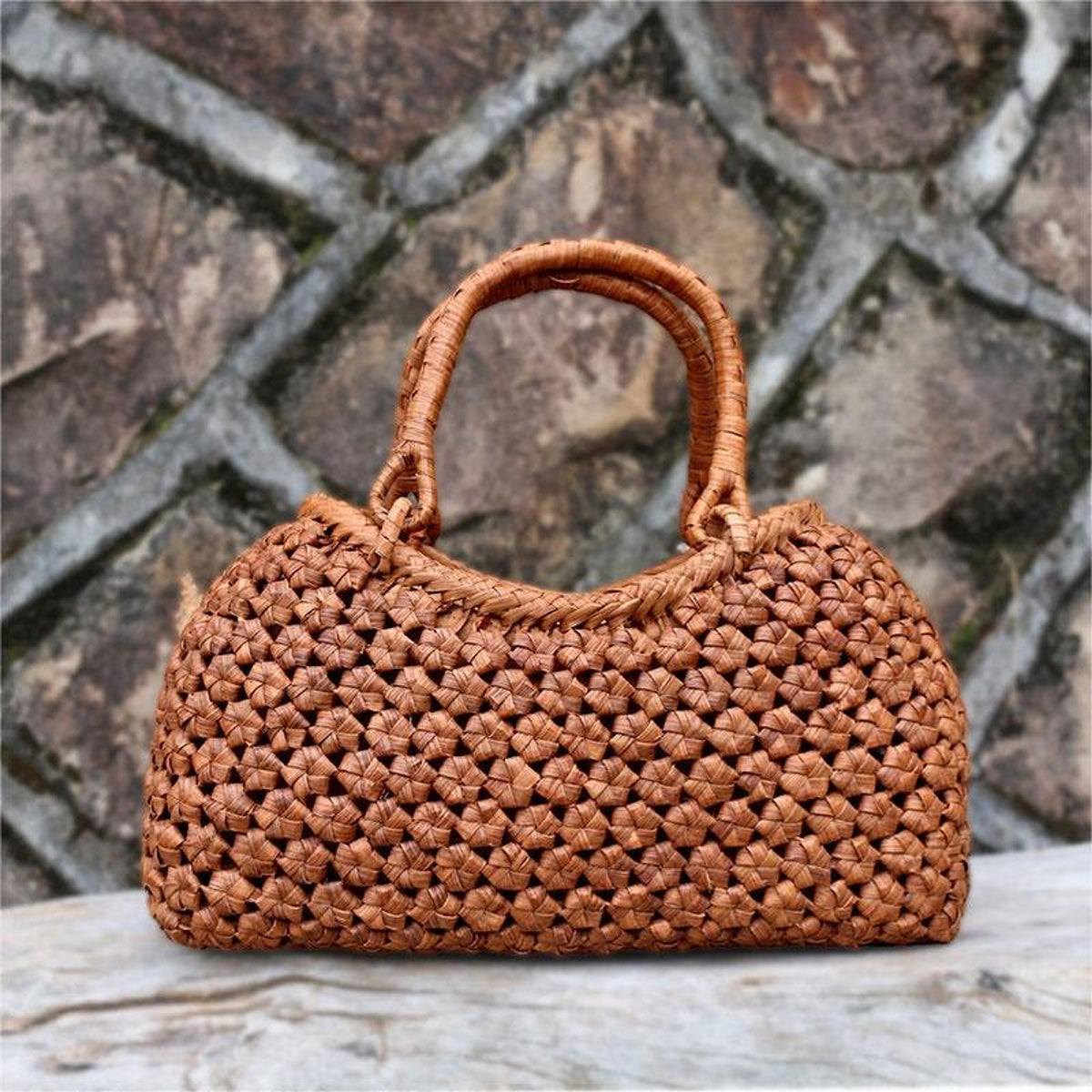 
Crescent Ingot | Wild Grape Vine Basket Bag