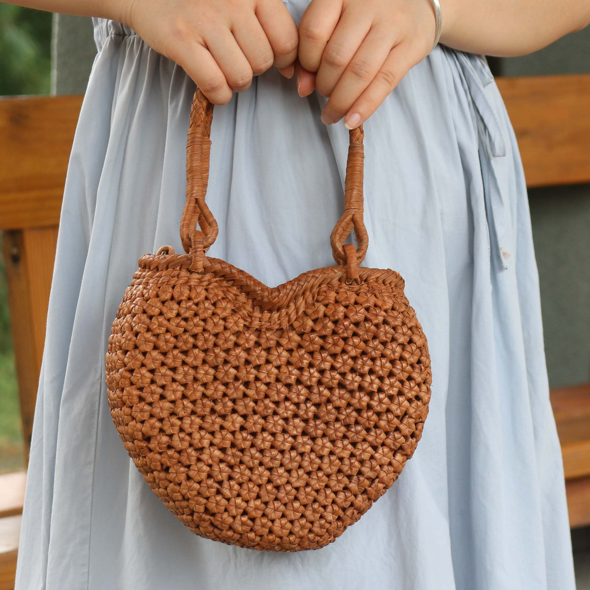 Wild Grape Vine Basket Bag | Heart