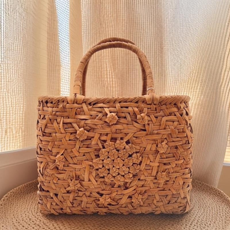 山葡萄かごバッグ｜乱編み
