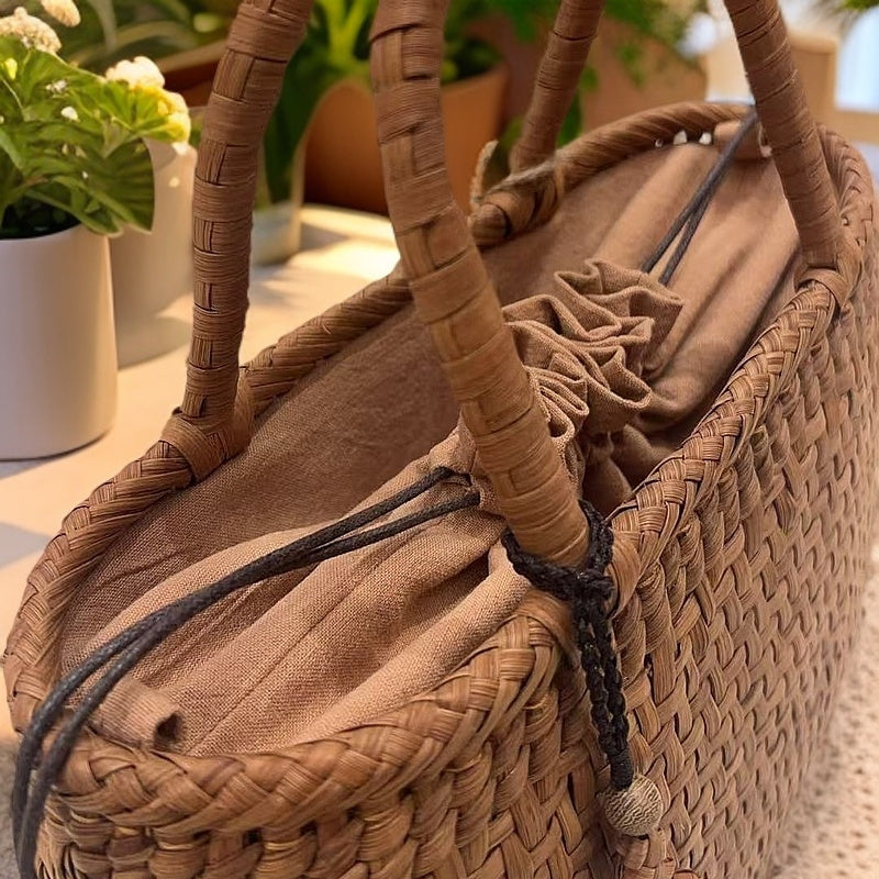 シンプル網編み｜山葡萄かごバッグ