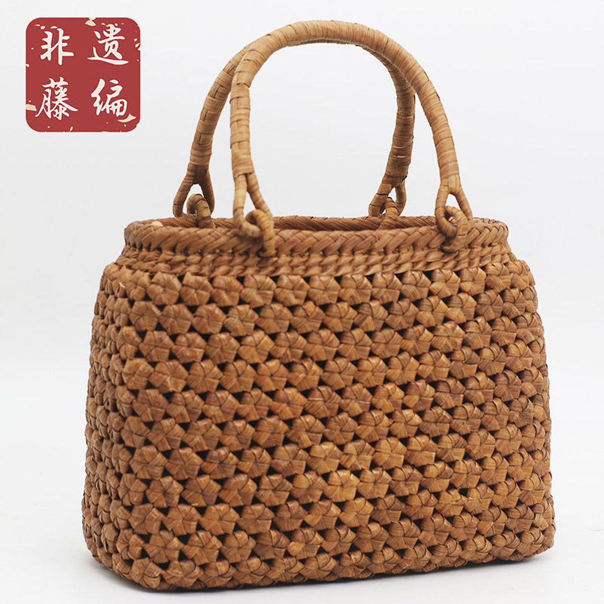 
Hexagonal Flower Round-Top | Wild Grape Vine Shoulder Bag | Hexagonal Flower Weave