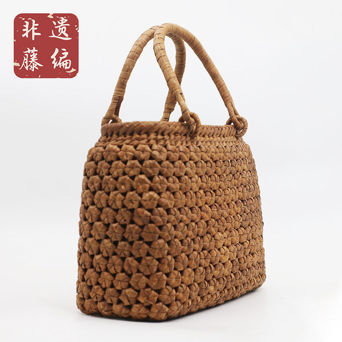 六角花丸口｜山葡萄 ショルダーバッグ｜六角花編み