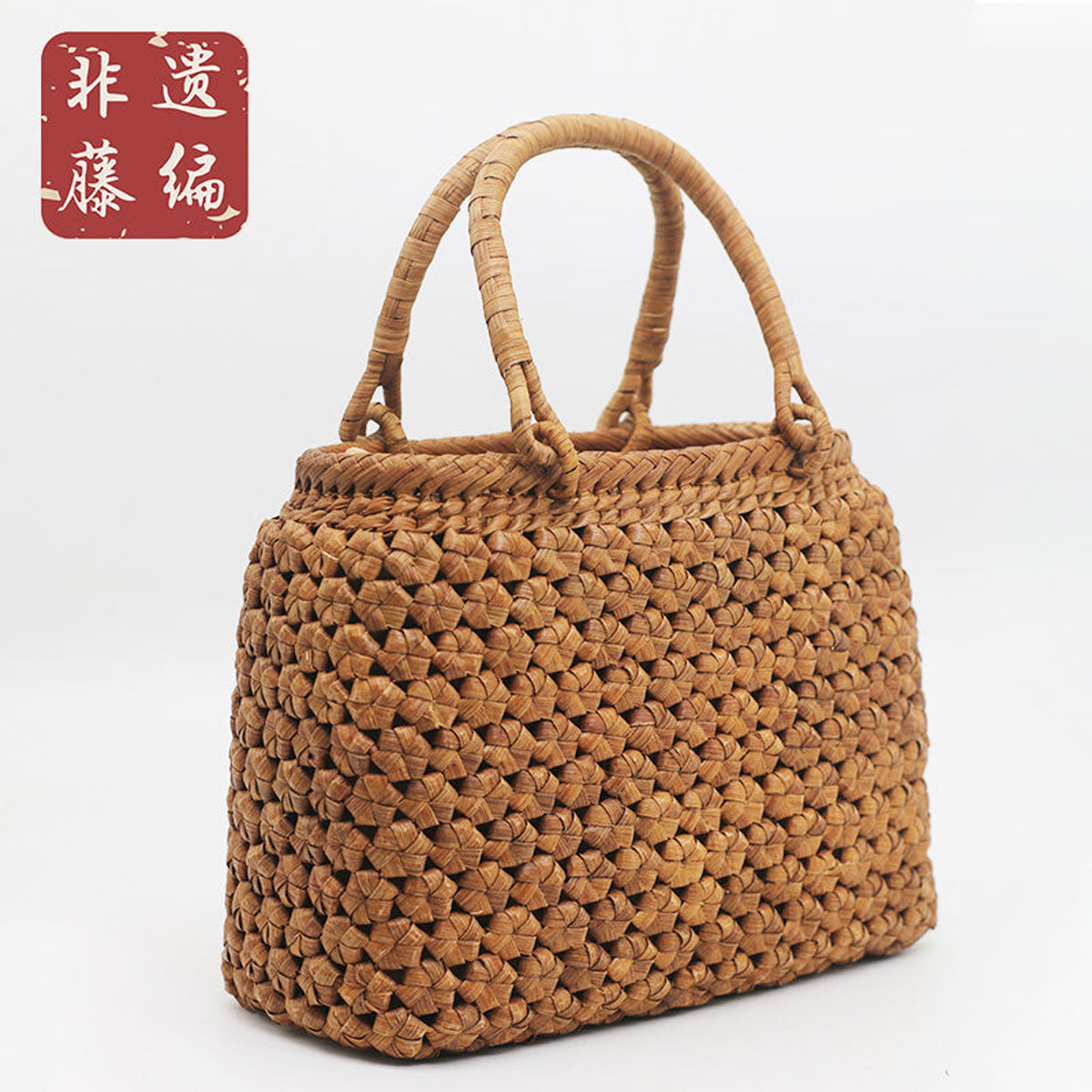 六角花丸口｜山葡萄 ショルダーバッグ｜六角花編み